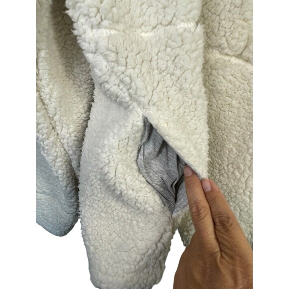 Prana Womens Permafrost Outdoor Hooded Half Zip Sherpa Fleece Jacket Large - Picture 3 of 9